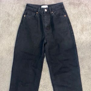 Black straight leg jeans